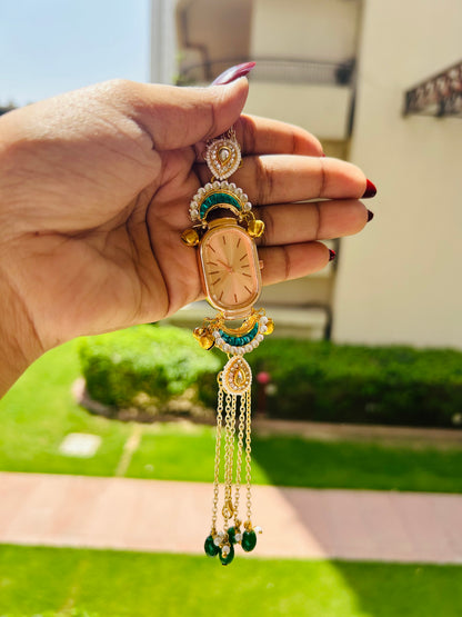 Mehreen Oval Green Timepiece