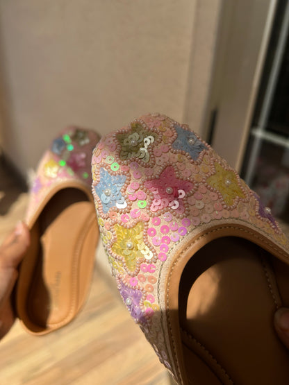 Baby Pink Sequence Jutti