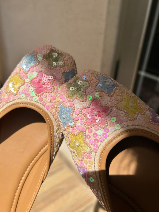 Baby Pink Sequence Jutti